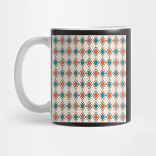 Blue and Orange Harlequin Pattern Mug